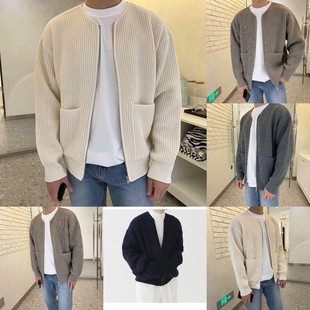 Men's knitted sweater 立领修身休闲青年长袖毛衣男式开衫毛衫