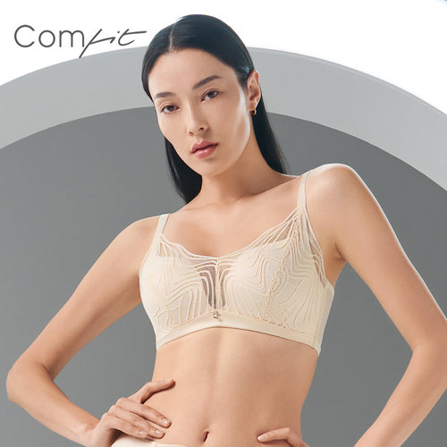 【舒挺杯】Comfit无钢圈大码内衣女上托聚拢蕾丝文胸CB00186