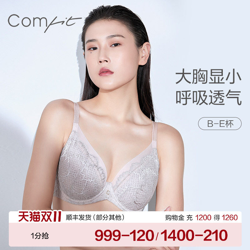 【风巢杯】Comfit内衣女薄款上托聚拢大胸显小大码文胸CB00109