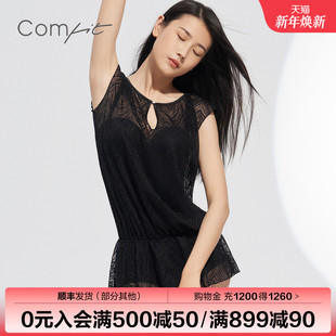 Comfit连体泳衣女蕾丝性感带杯度假海边温泉泳装 显瘦遮肚CS00015