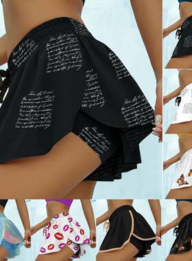 Ladies summer fashion drawstring culottes design sports shor