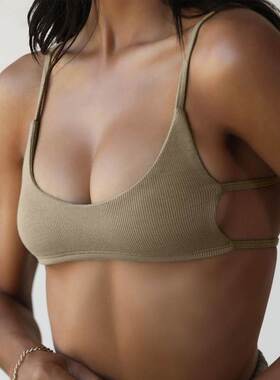 欧美时尚经典女装灰色超短露脐小背心瑜伽运动上衣抹胸内搭黑吊带