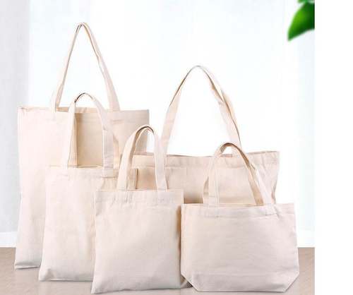 1X Canvas Eco Natural Plain Cotton Shopper Shoulder Tote Bag