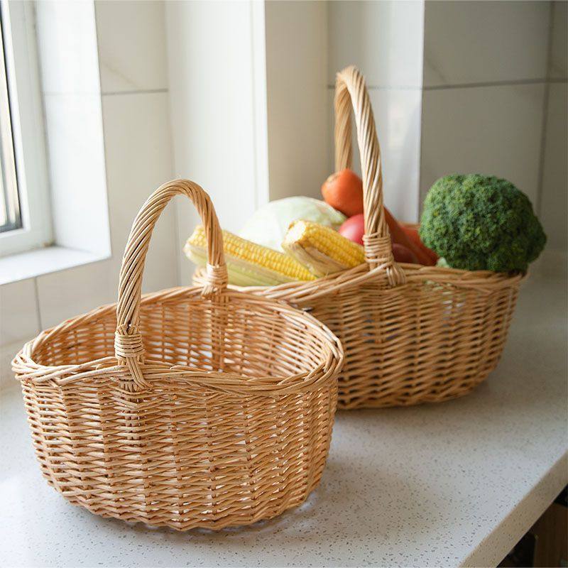 老式柳条篮子手工编织篮子挂墙藤编手工编织筐柳编野餐篮花篮,收纳整理,其他收纳篮,淘宝优惠券,粉丝福利购,淘宝优惠卷