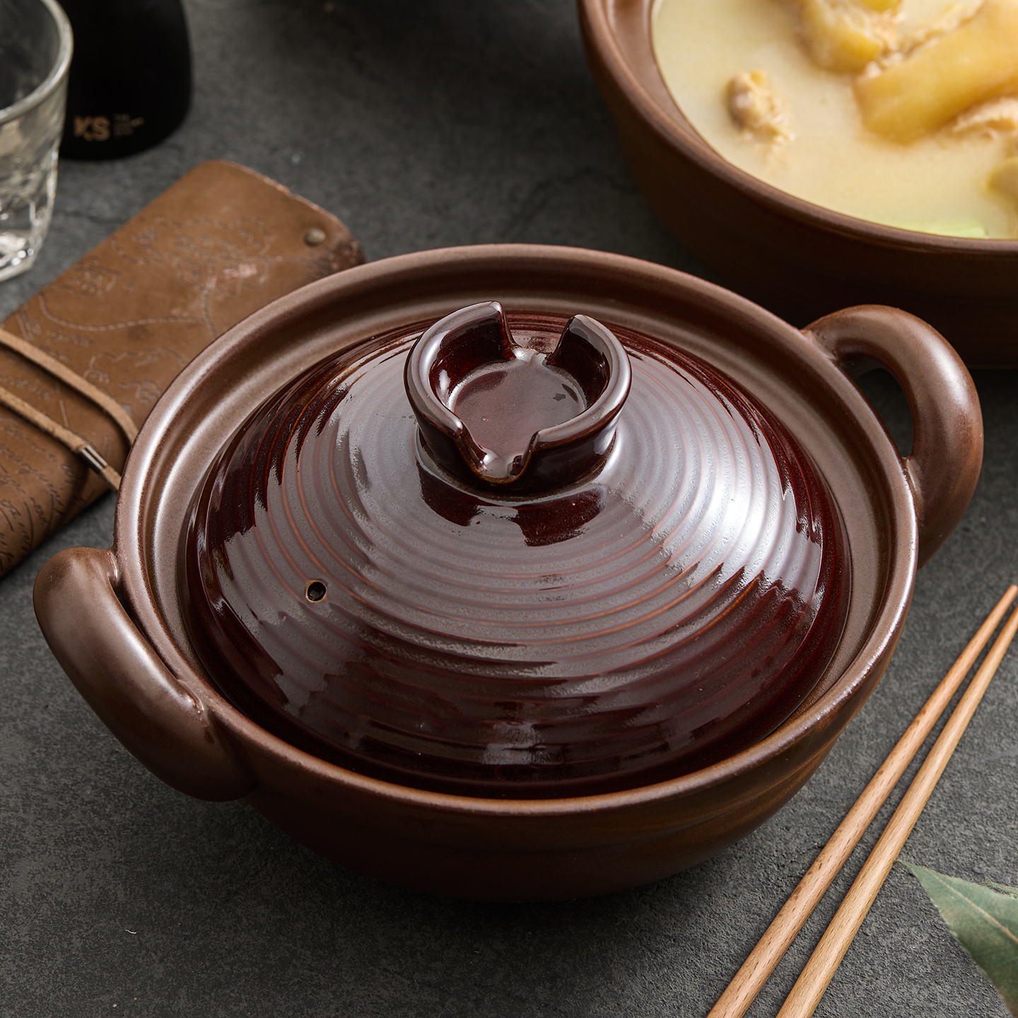 德化砂锅砂锅家用耐高温干烧不裂煲汤炖锅燃气灶专用陶瓷煲仔饭锅