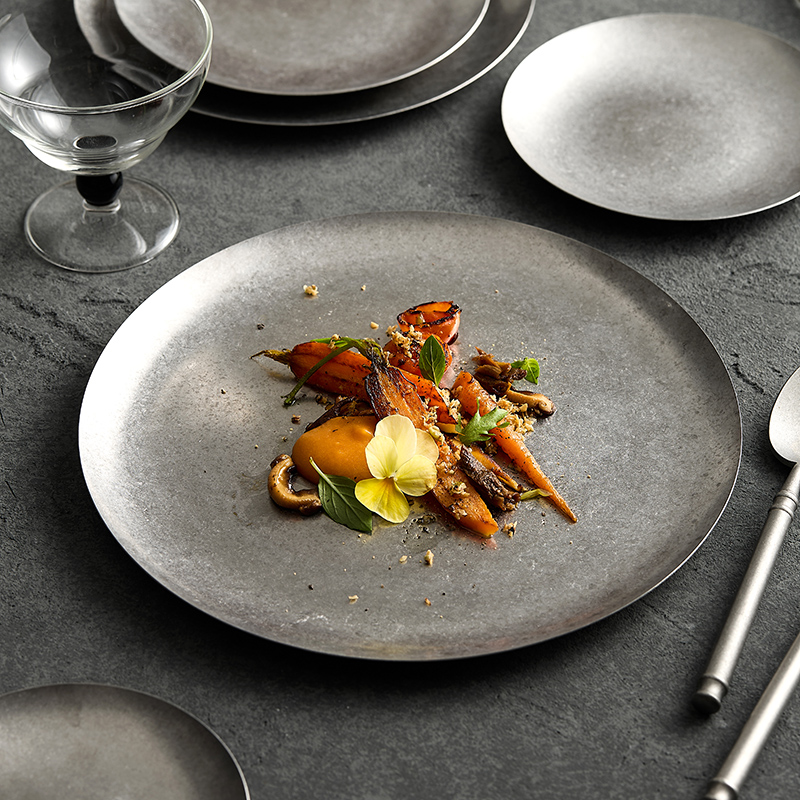 造器平盘不锈钢复古工业风西餐盘