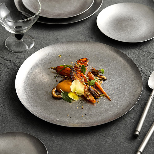 造器平盘不锈钢复古工业风西餐盘