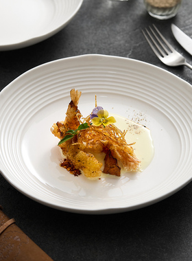 造器德化白瓷高级感中式酒店餐具白色家用2026新款菜盘西餐深盘子