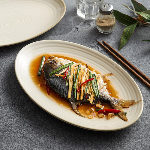 造器鱼盘陶瓷椭圆形蒸鱼盘