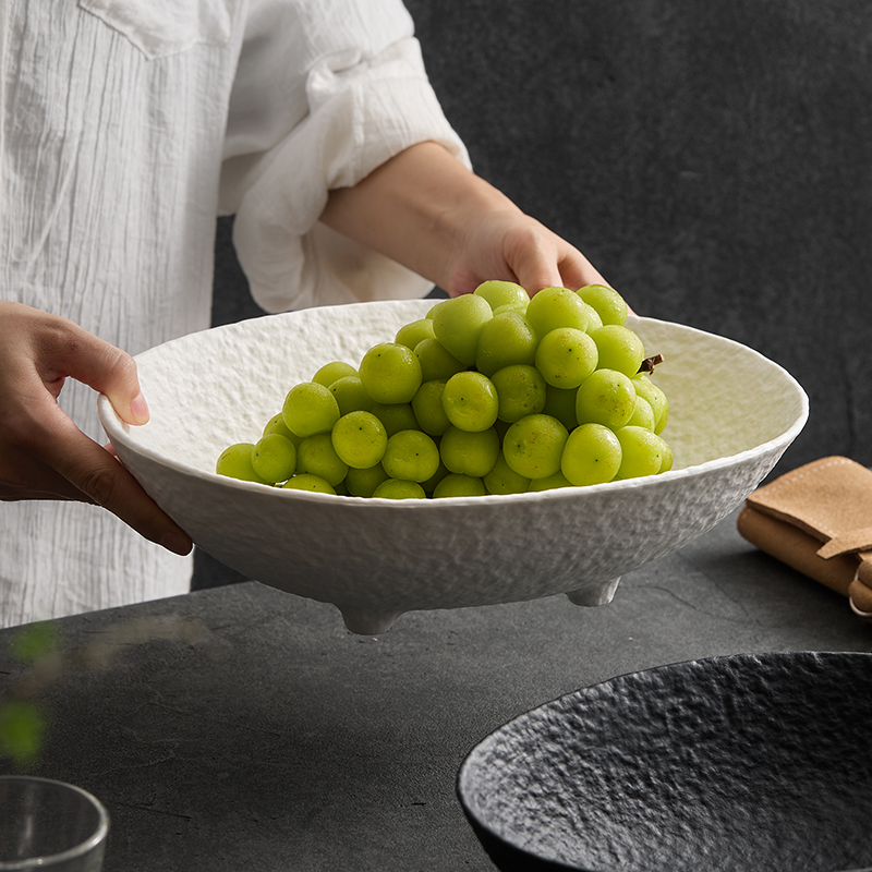 餐具陶瓷水果盘客厅家用高颜值轻奢高档精致深盘特别好看盘子白盘