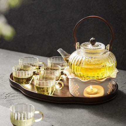造器泡茶具套装2025新款家用下午茶轻奢高档水果花茶壶日式玻璃壶
