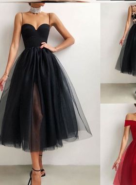 欧美新款白色性感吊带网纱礼服Women sexy suspender dress