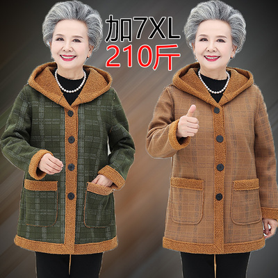 60岁胖妈妈秋冬装太太毛呢外套