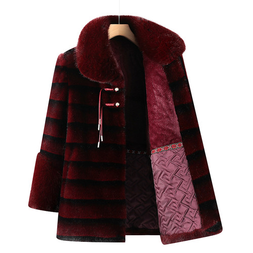 老太太加绒加厚奶奶冬季衣服老年人冬装母亲棉袄老人棉衣外套婆婆