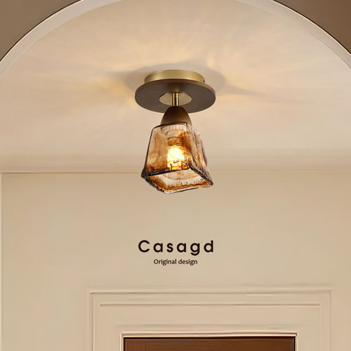 美式复古设计师款轻奢高级吸顶灯中古侘寂风玄关走廊走道灯CASAGD