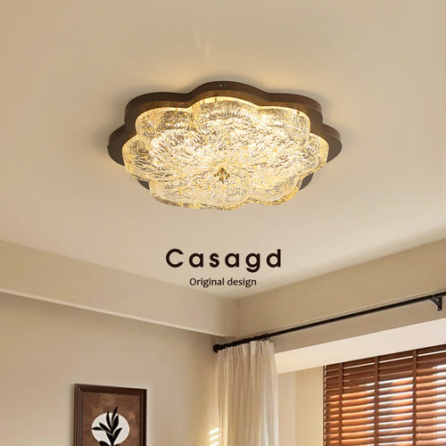 中古风花形金箔卧室吸顶灯轻奢复古高级感设计师乡村房间灯casagd