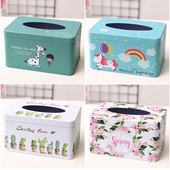 铁皮纸巾盒桌面个性 轻奢抽纸盒家用客厅餐桌抽纸巾铁盒子高档纸盒