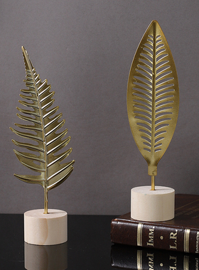 北欧风轻奢金属树叶摆件家居客厅玄关装饰品创意个性艺术铁艺摆设