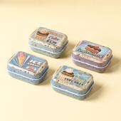 迷你咖啡图案马口铁盒子便携式 糖果盒铁罐随身铁制首饰发夹收纳盒