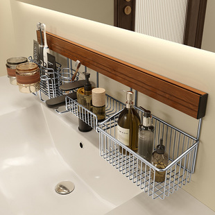 尔沫不锈钢卫生间置物架免打孔收纳架浴室厕所洗手洗漱台壁挂篮