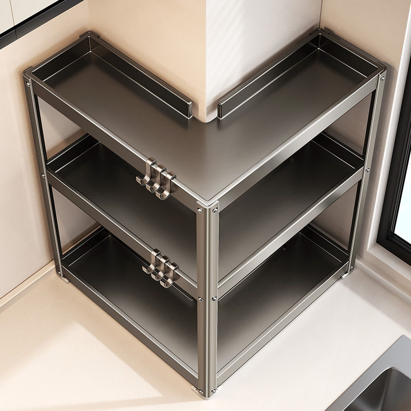 尔沫厨房转角调料品置物架2026新款多功能台面拐角调味料收纳放置