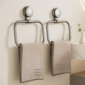 吸盘毛巾环免打孔洗漱台擦手毛巾架卫生间浴室厕所壁挂式 毛巾挂架