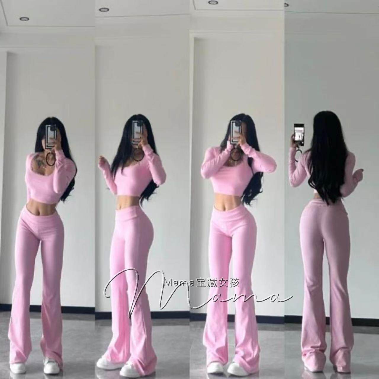 宝藏女孩细螺纹套装紧身透气长袖T恤背心瑜伽服高腰提臀短裤长裤,运动服/休闲服装,健身套装,淘宝优惠券,粉丝福利购,淘宝优惠卷