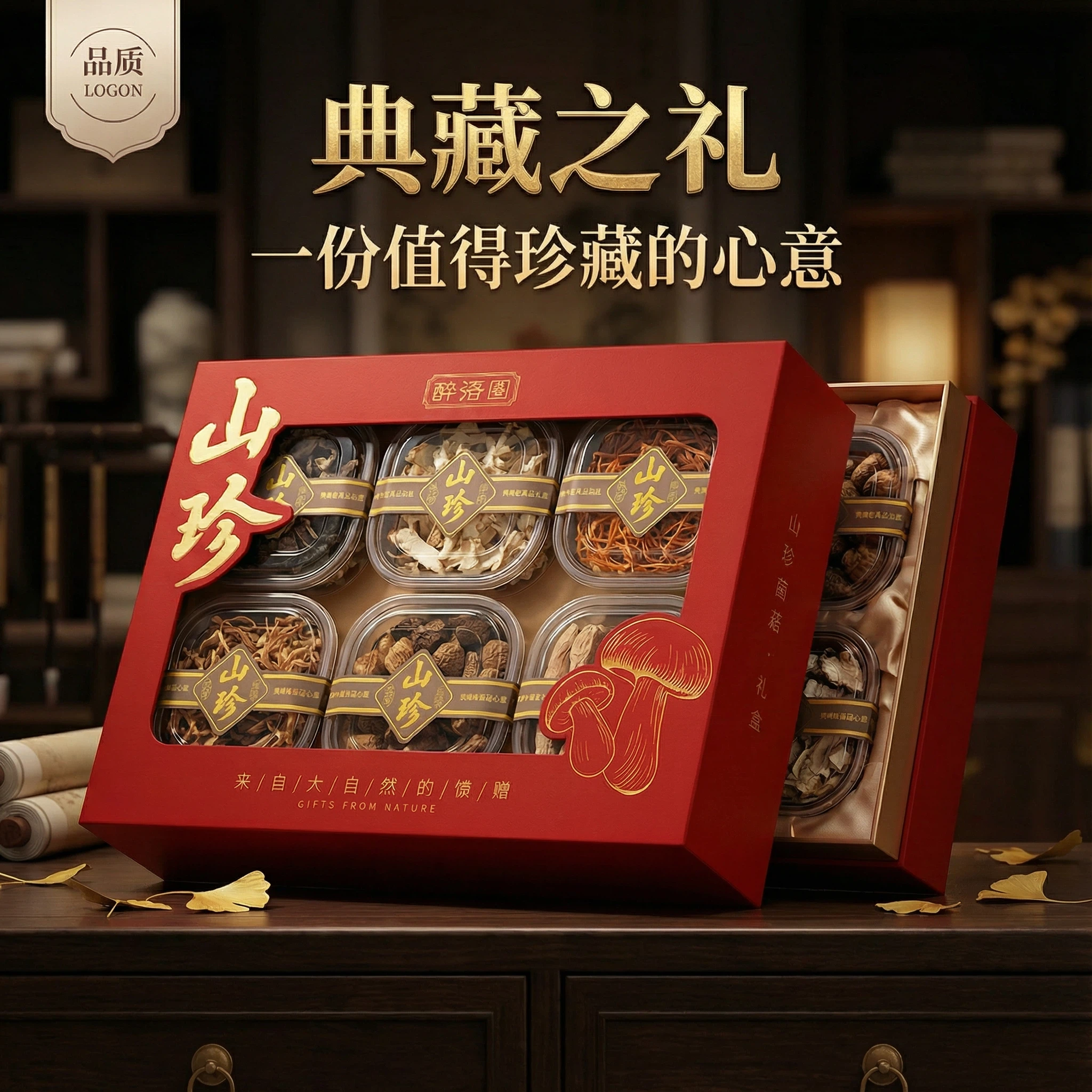 年货菌菇礼盒山珍云南香菇礼盒装红色包装无硫熏送礼老人父母长辈,粮油调味/速食/干货/烘焙,香菇类,淘宝优惠券,粉丝福利购,淘宝优惠卷