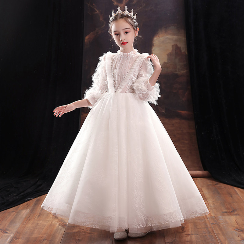 女童公主裙高端花童白色生日婚纱儿童女孩主持人钢琴演出礼服秋冬,童装/婴儿装/亲子装,儿童礼服,淘宝优惠券,粉丝福利购,淘宝优惠卷