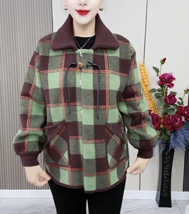 妈妈装春装2025新款毛衣洋气外套长袖春秋大码中老年女士外套春季