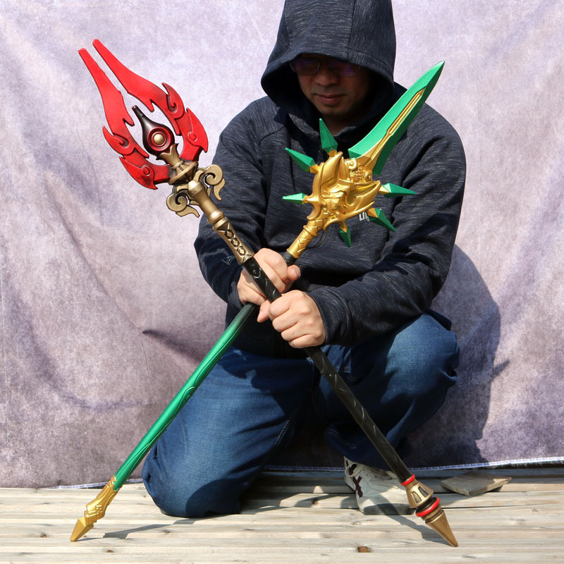 跨境原神元神周边法杖元神PU Swords刀剑兵器护摩之杖道具刀剑