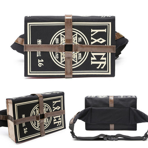 跨境动漫周边背包异端审判火系魔法书斜挎包FFF团道具包学生书包