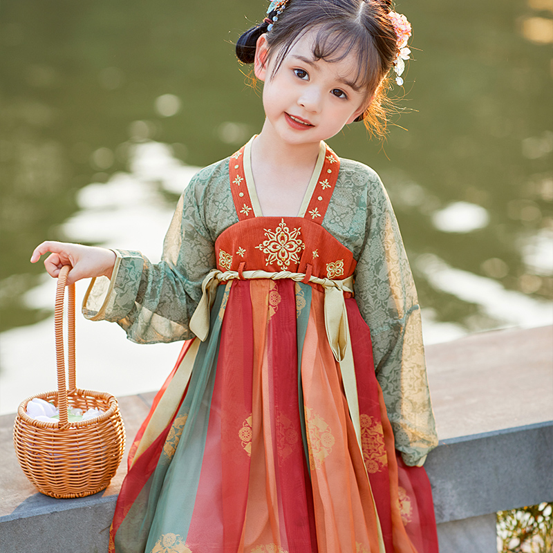女童汉服秋季古风超仙敦煌女童