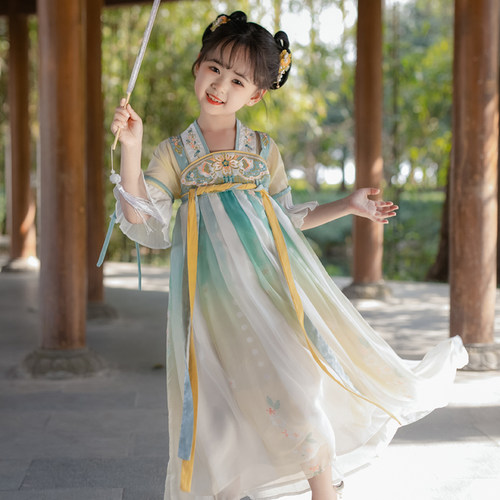 中国风夏款汉服女童仙女公主裙