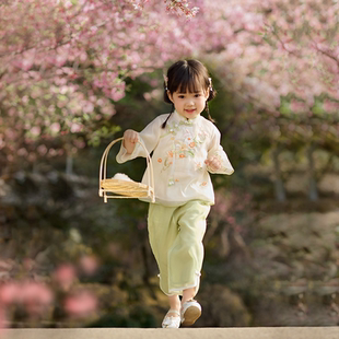 古风幼儿园唐装 汉服女童夏宝宝中国风超仙中秋节古装 儿童2024新款