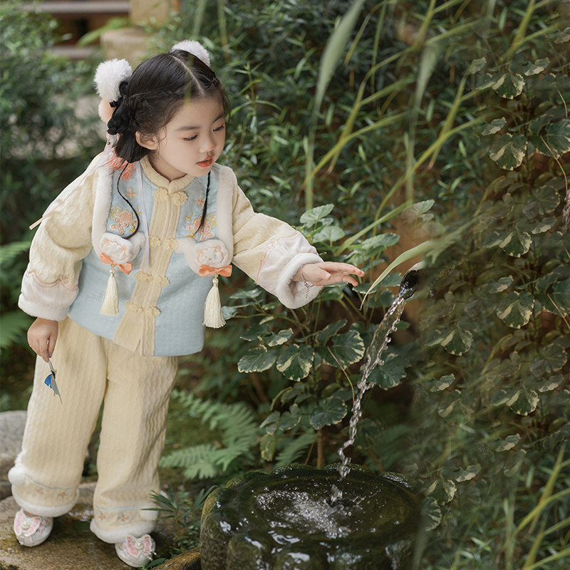 汉服女童套装冬季中国风唐装儿童古装宝宝加厚古风新年过年拜年服,童装/婴儿装/亲子装,唐装,淘宝优惠券,粉丝福利购,淘宝优惠卷