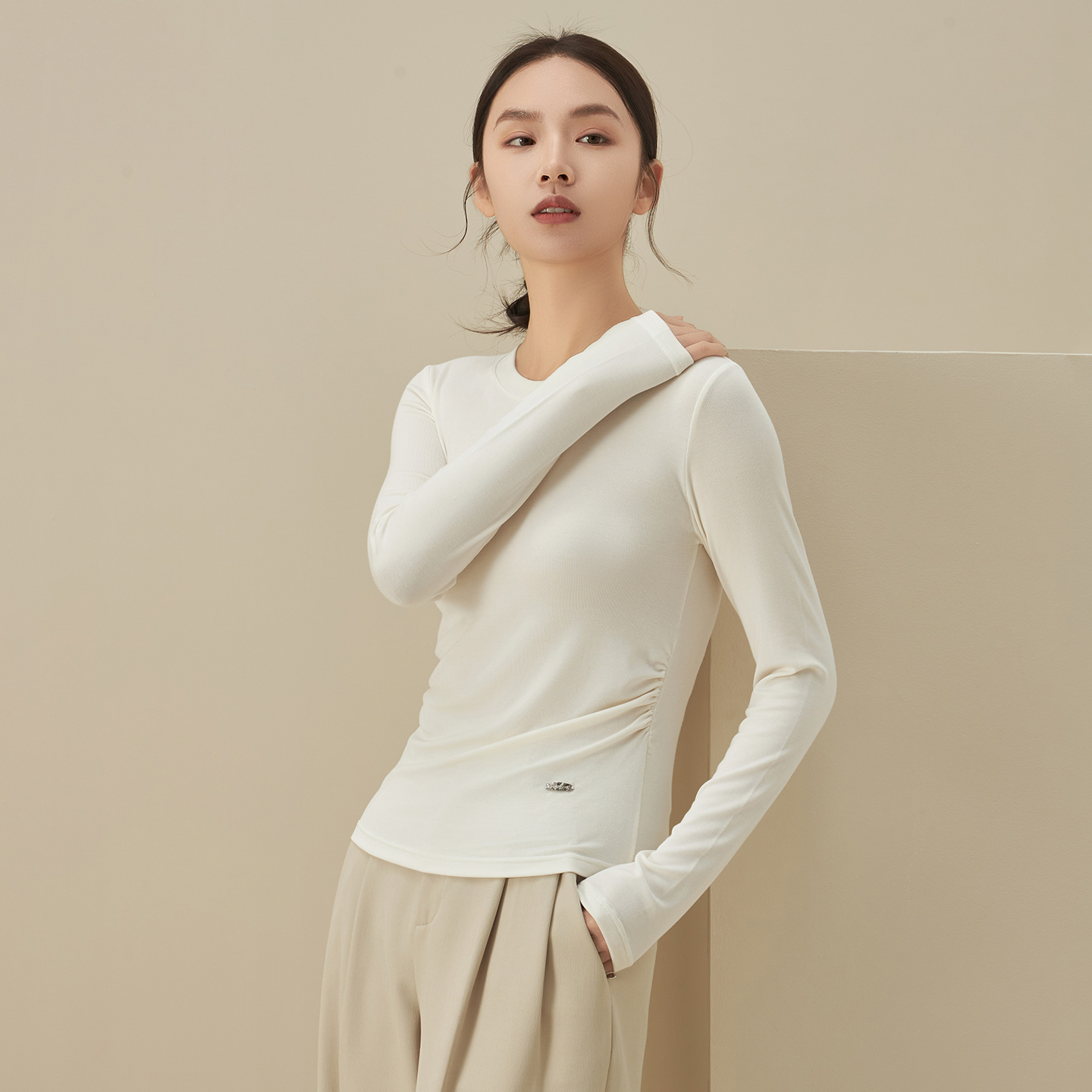 思篇女士长袖修身打底衫
