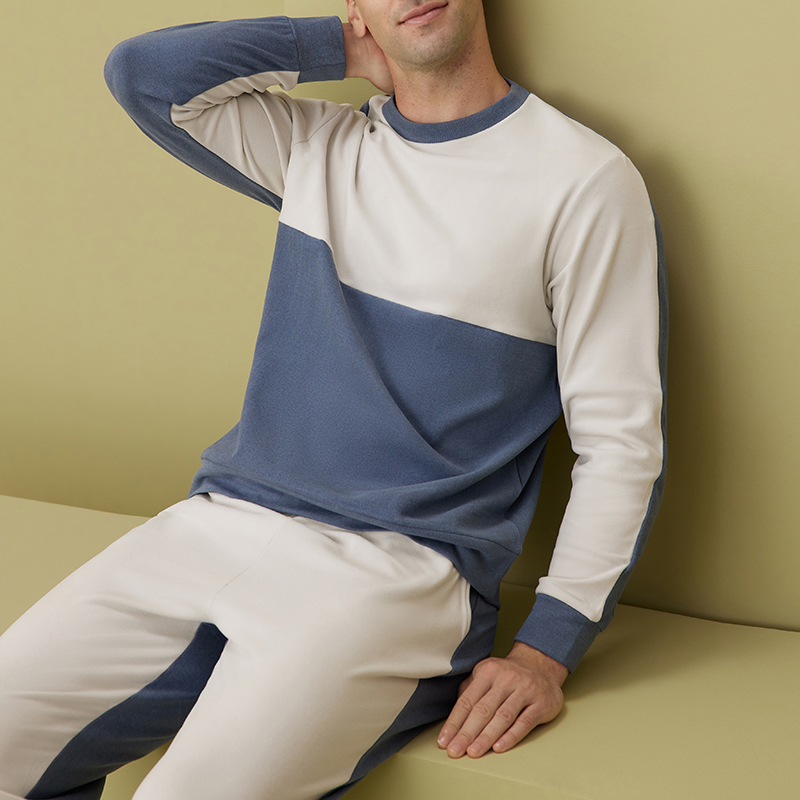 思篇男士热咖绒家居服套装