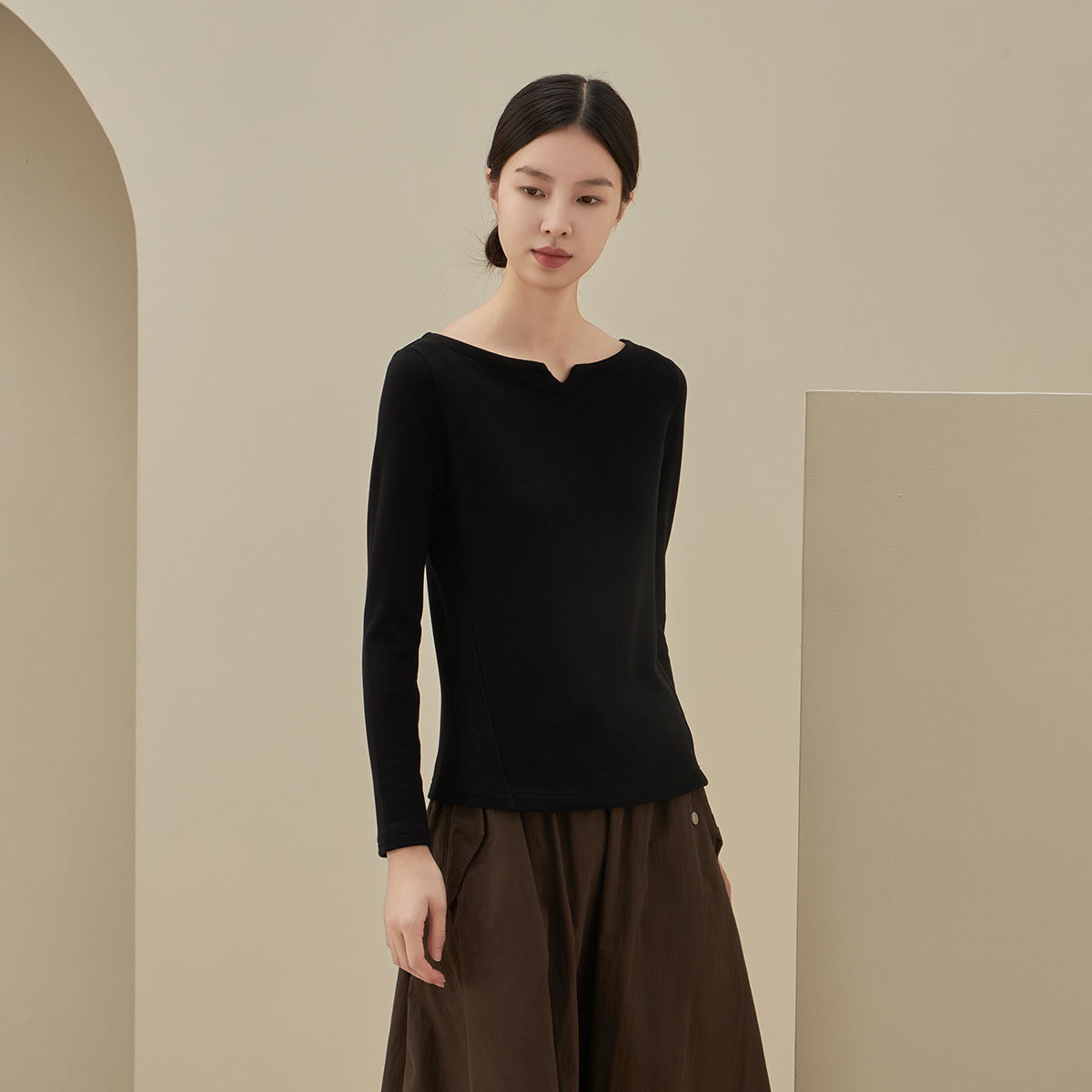 思篇女士长袖德绒打底衫