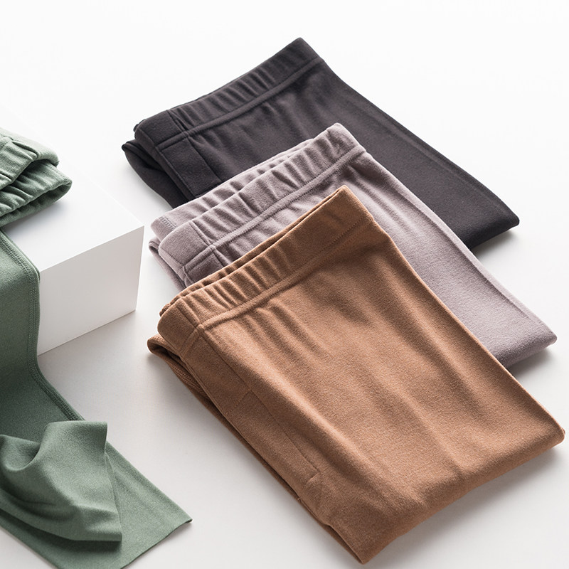 德绒自发热秋裤男内穿加绒薄款中厚毛裤绒裤子紧身打底保暖裤冬季