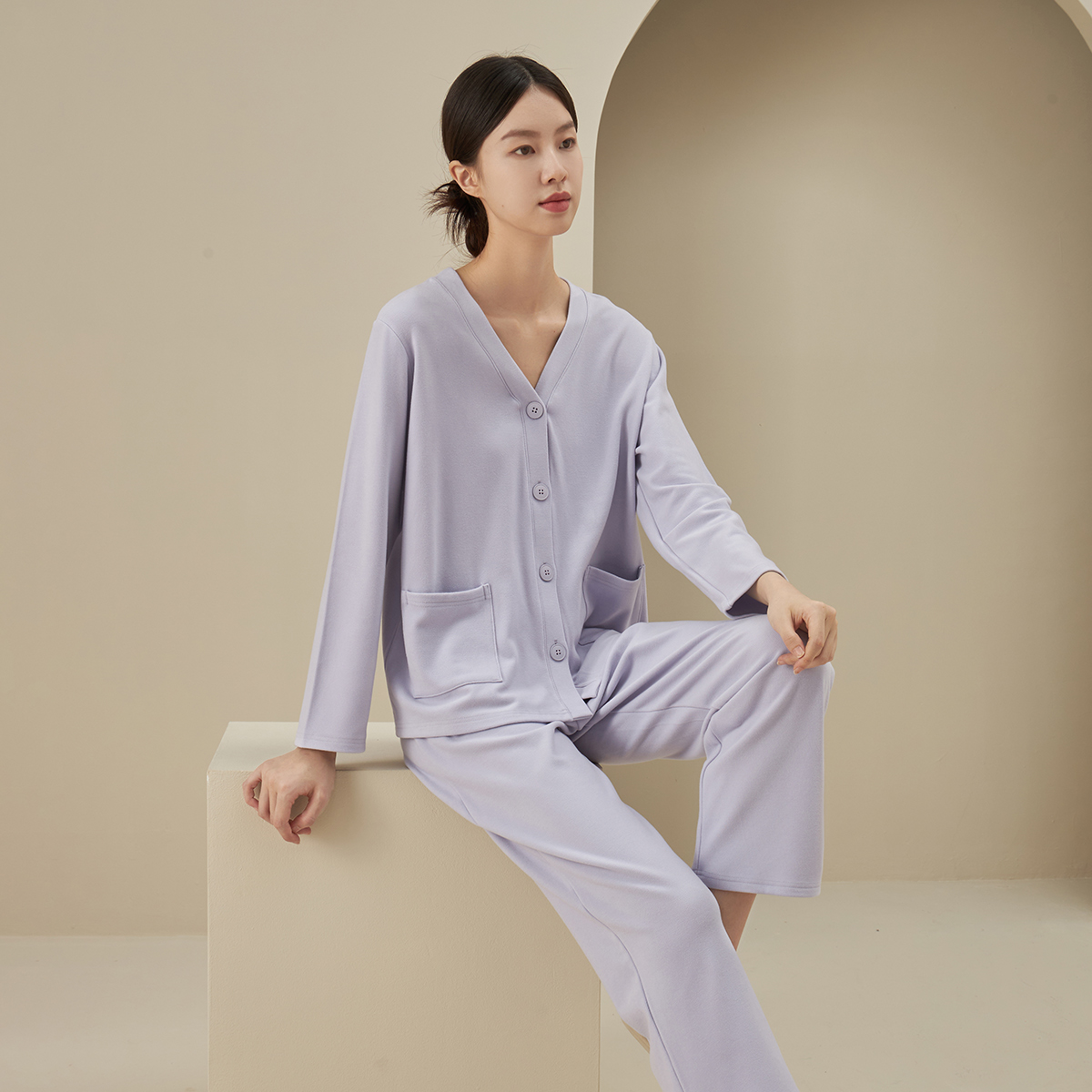 思篇女士德绒家居服套装