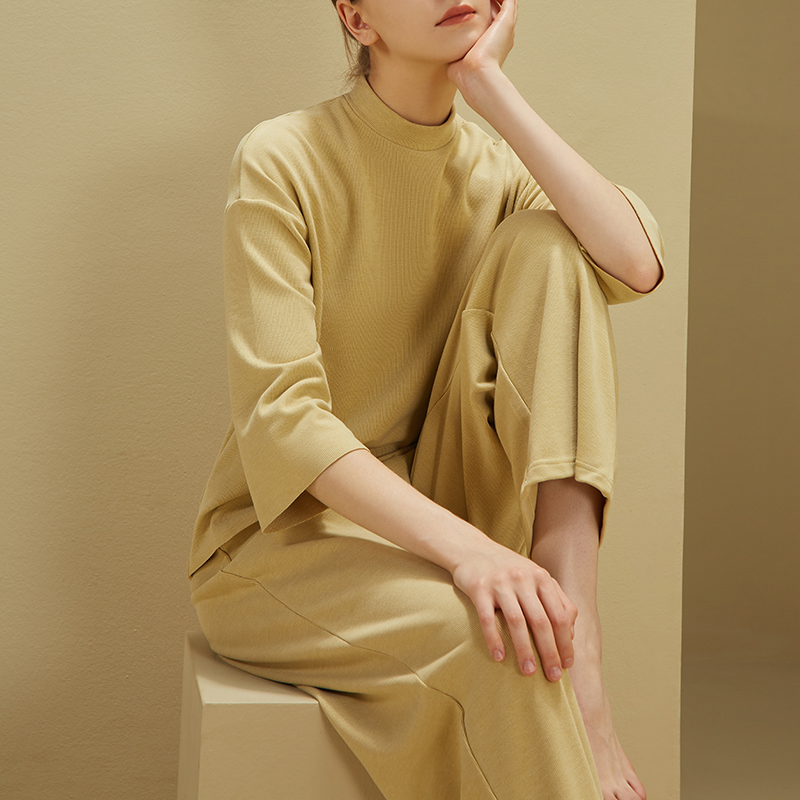 磨毛睡衣冬女加厚加绒家居服可出门休闲春秋季七分袖X长裤两件套