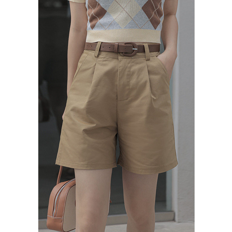 高腰阔腿五分短裤女直筒垂感2025夏季新款薄款工装休闲显瘦西装裤