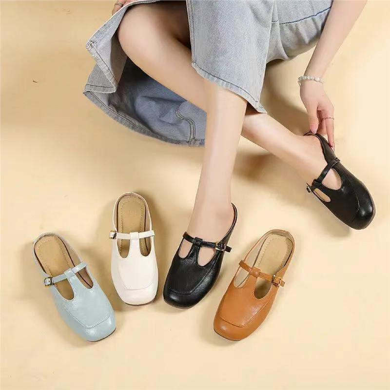 夏季外穿时尚百搭复古网红懒人新款平底包头拖鞋女士四季外出拖鞋