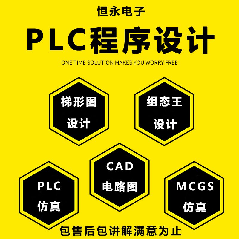 PLC毕ye程序设计代编程西门子三菱汇川欧姆龙组态画面设计电气图-封面