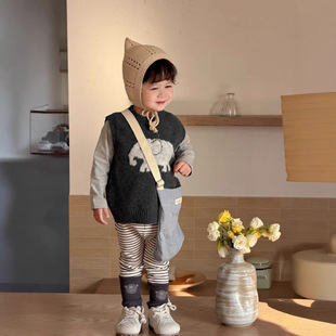 宝宝春款服装2026新款童装儿童春季衣服男童针织马甲打底套装