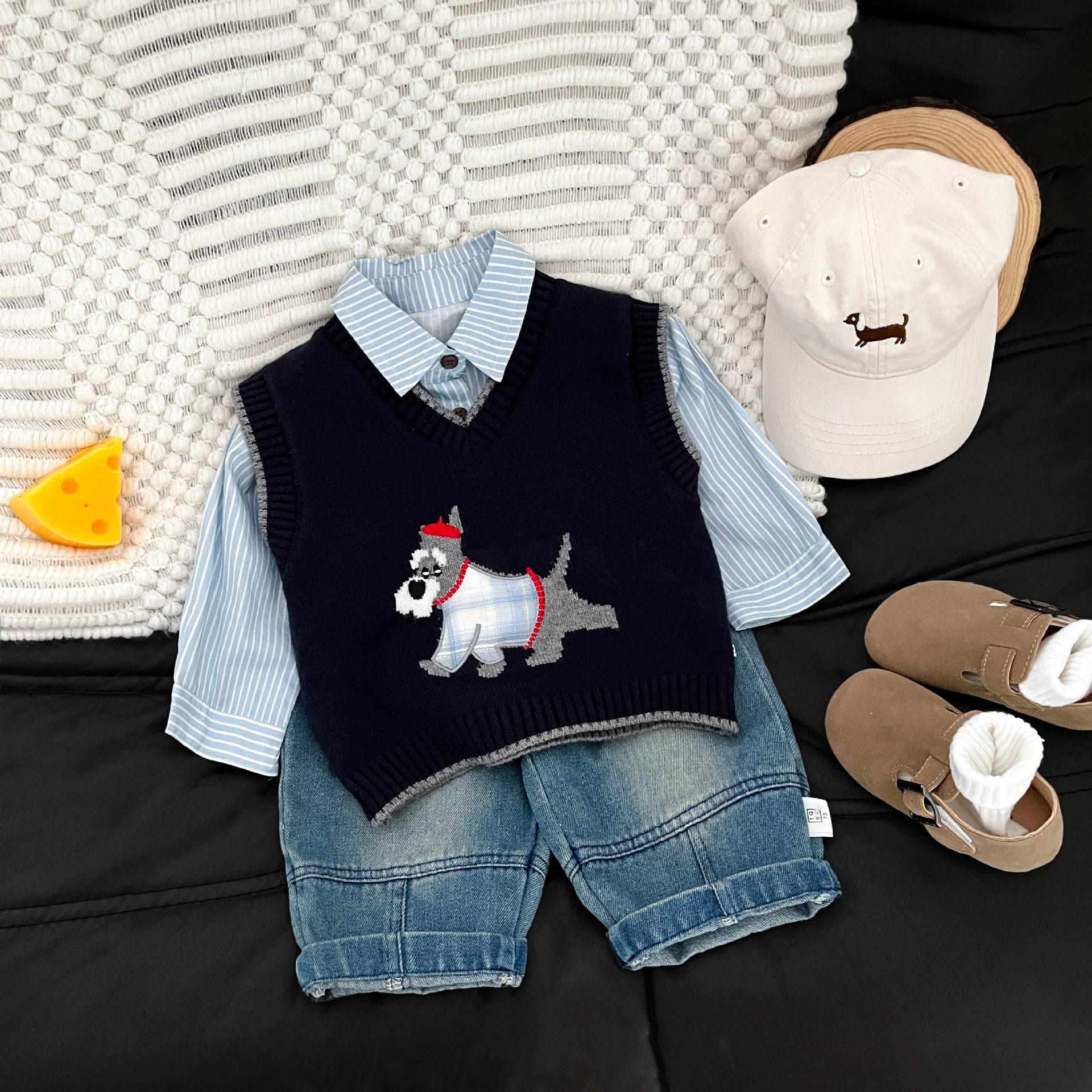 韩版婴儿春秋季超萌可爱卡通针织马甲男女宝宝毛衣儿童外穿背心潮