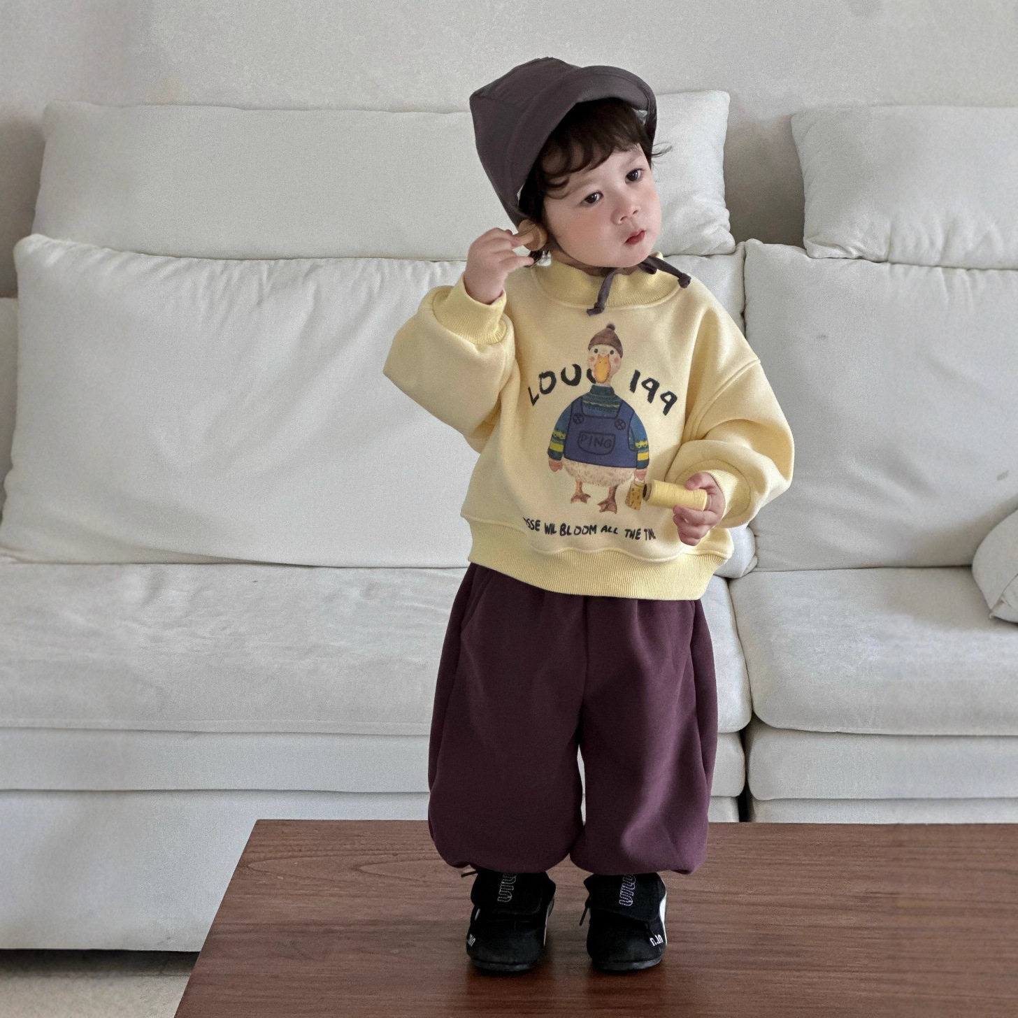 男童秋冬季加厚卫衣卫裤2025新款韩版童装小宝宝冬装儿童加绒套装