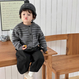 儿童毛衣外套宝宝衣服春季2026新款春装韩版童装春款服装男童套装