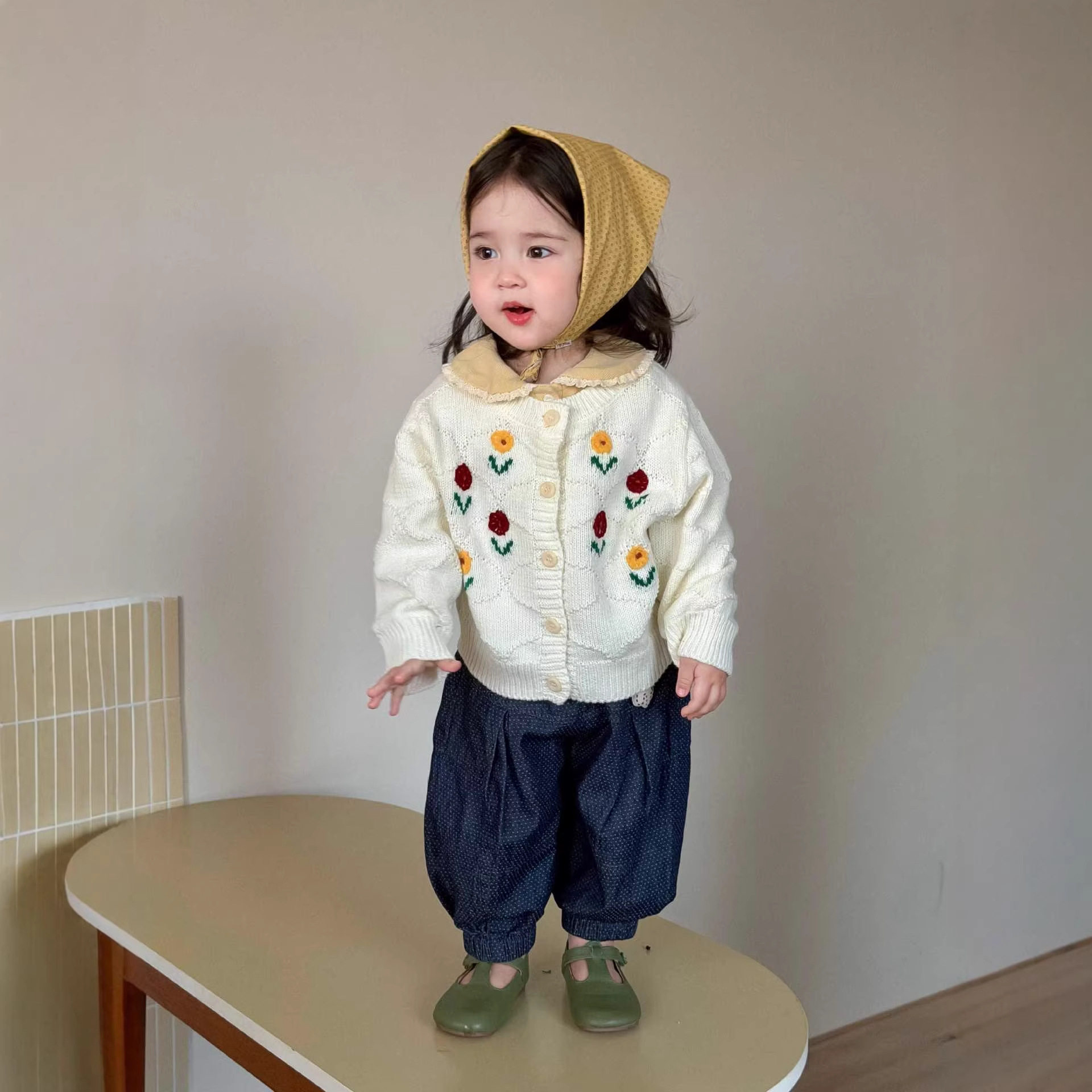 宝宝春款服装2026新款童装儿童春季衣服女童针织外套裤子套装